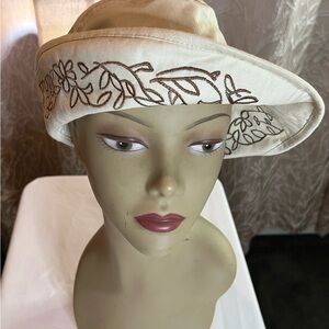 Embroidered Bucket Cream Hat